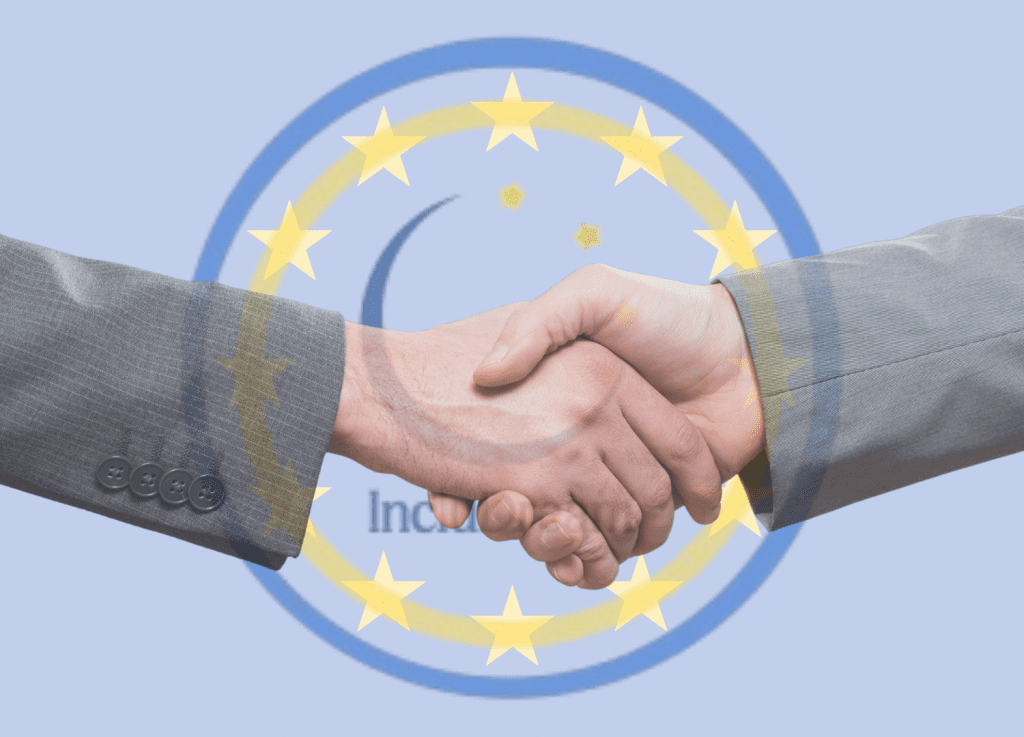 stretta di mano con includream per un'Europa migliore